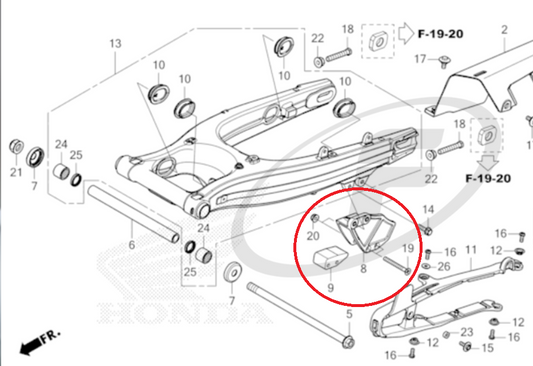 CRF300 L/R & CRF250L CHAIN GUIDE ASSEMBLY